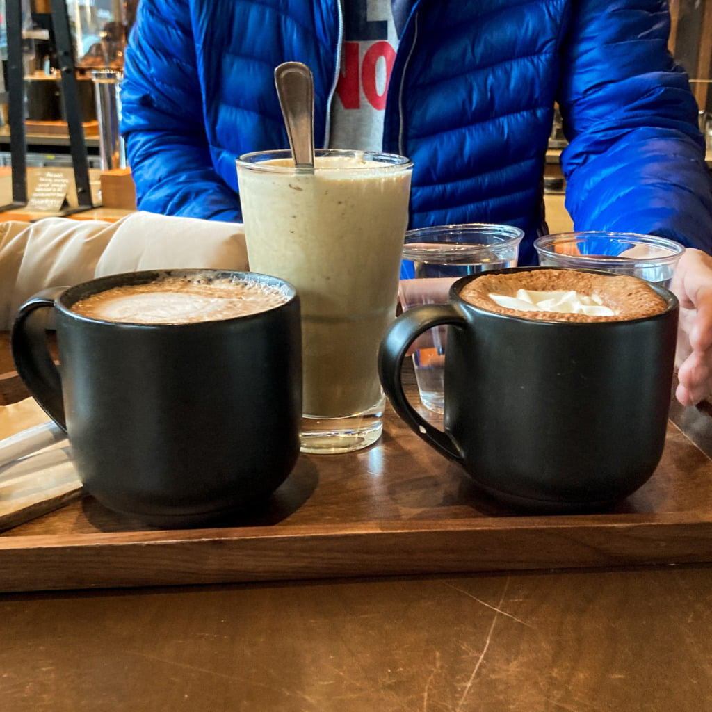coffee and cold brew malt at the Seattle Starbucks Roastery