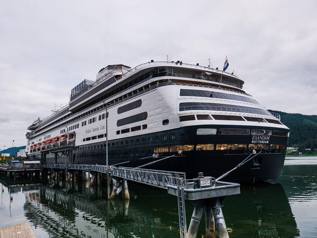 Holland America Zaandam docked in Skagway, Alaska