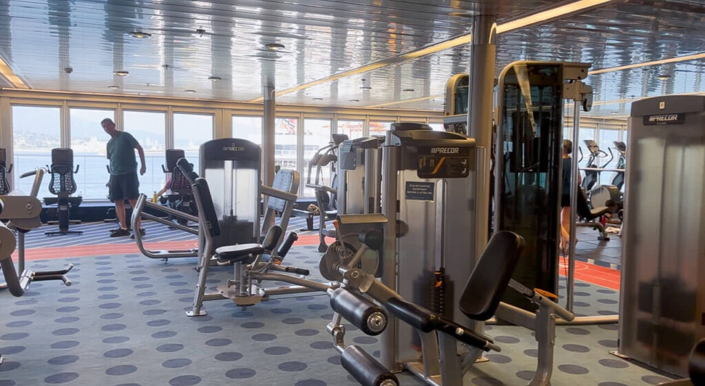 The fitness center in Holland America Zaandam