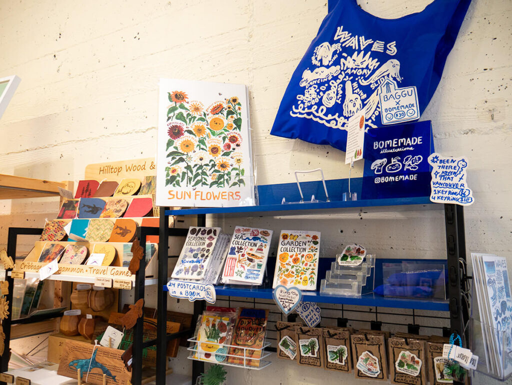 Some art work and gifts at Shop Makers in Gastown in Vancouver